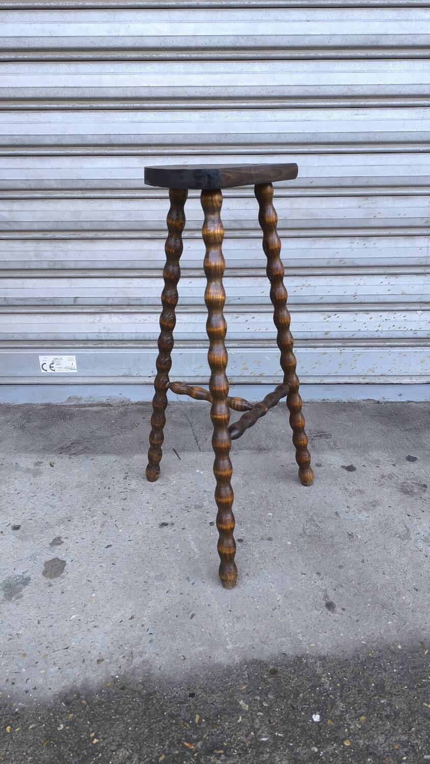 Solid wood tripod stool