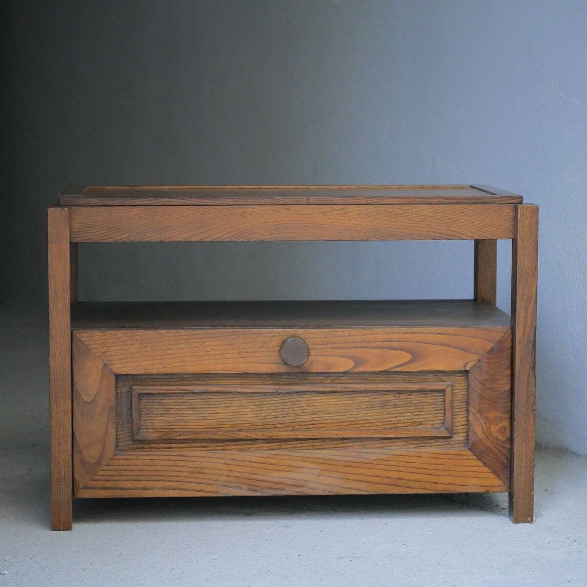 Low wooden cabinet with tray, 1965