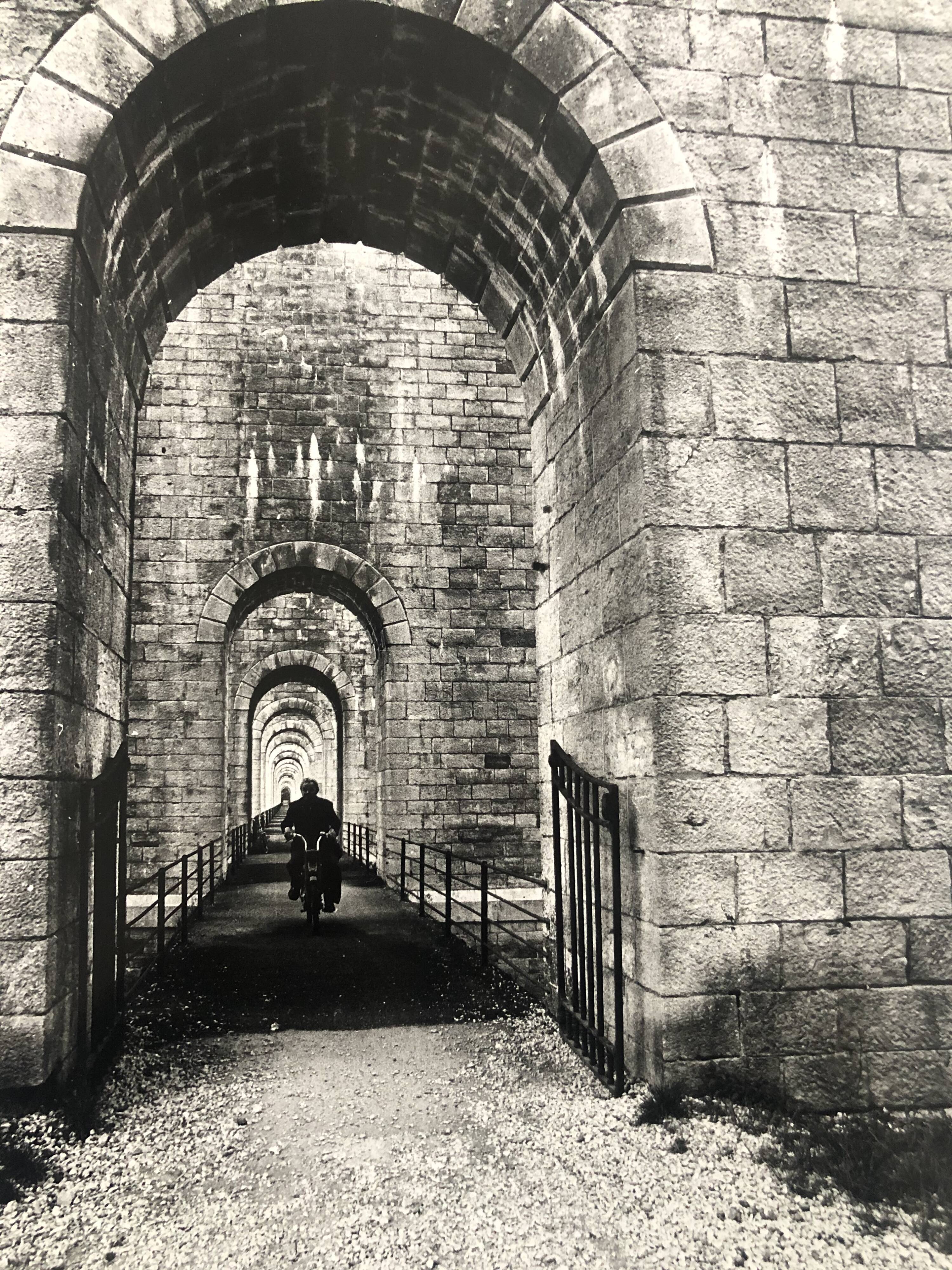 Vintage black and white print photograph