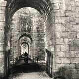 Vintage black and white print photograph