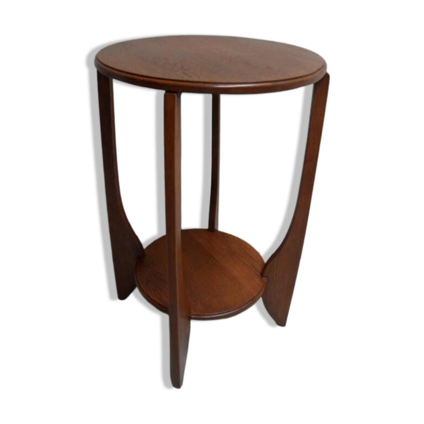 Table d'appoint ronde en chêne Art Déco