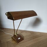 Lampe Jumo art déco, streamline, modèle bois et or