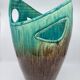 Vase Accolay signé J C en céramique Marron, Bleu France Vintage Design 1960