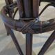 Set of 2 swivel bar stools / chairs - wood - cane - rattan - 80s