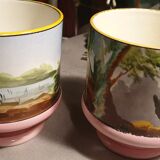 Ceramic pot cover decor with chickens