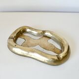 Asymmetrical brass ashtray / pocket emptier – brutalist David Marshall