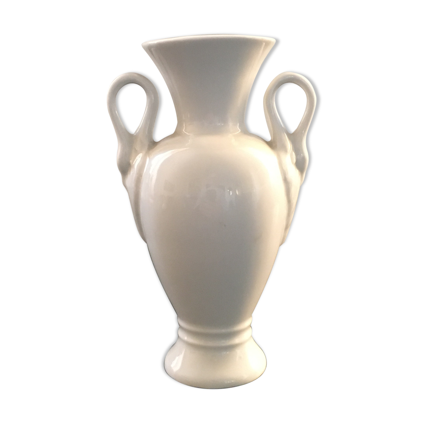 White vase swan handles