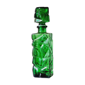 Carafe en verre moulé - vert