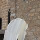 Vintage white onyx bookends – Horse heads