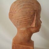 Ancient terracotta bust signed Beaulieu