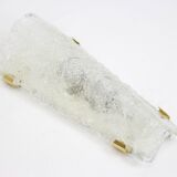 Pair of large angular glass wall lights by Hillebrand, Germany, 1960s.