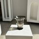 Smoked molded glass vase H:17cm