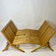 Vintage design solid wood scissor chairs from the 1970s