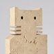 Pair of stylised cats in travertine, Fratelli Manelli, Italy, circa 1970.