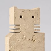 Pair of stylised cats in travertine, Fratelli Manelli, Italy, circa 1970.