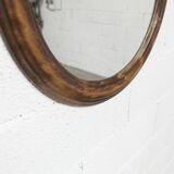 1930 round wooden mirror D58cm