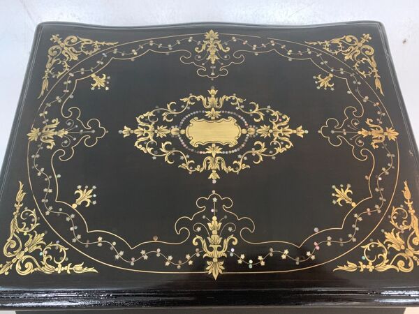 Cave a liqueur complète Napoléon III Marqueterie boulle Coffret ancien
