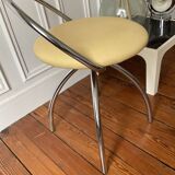 Chrome designer swivel tripod chair