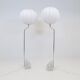 Pair of Bergboms marble and steel floor lamps from the mid-century, 1970s, Sweden.