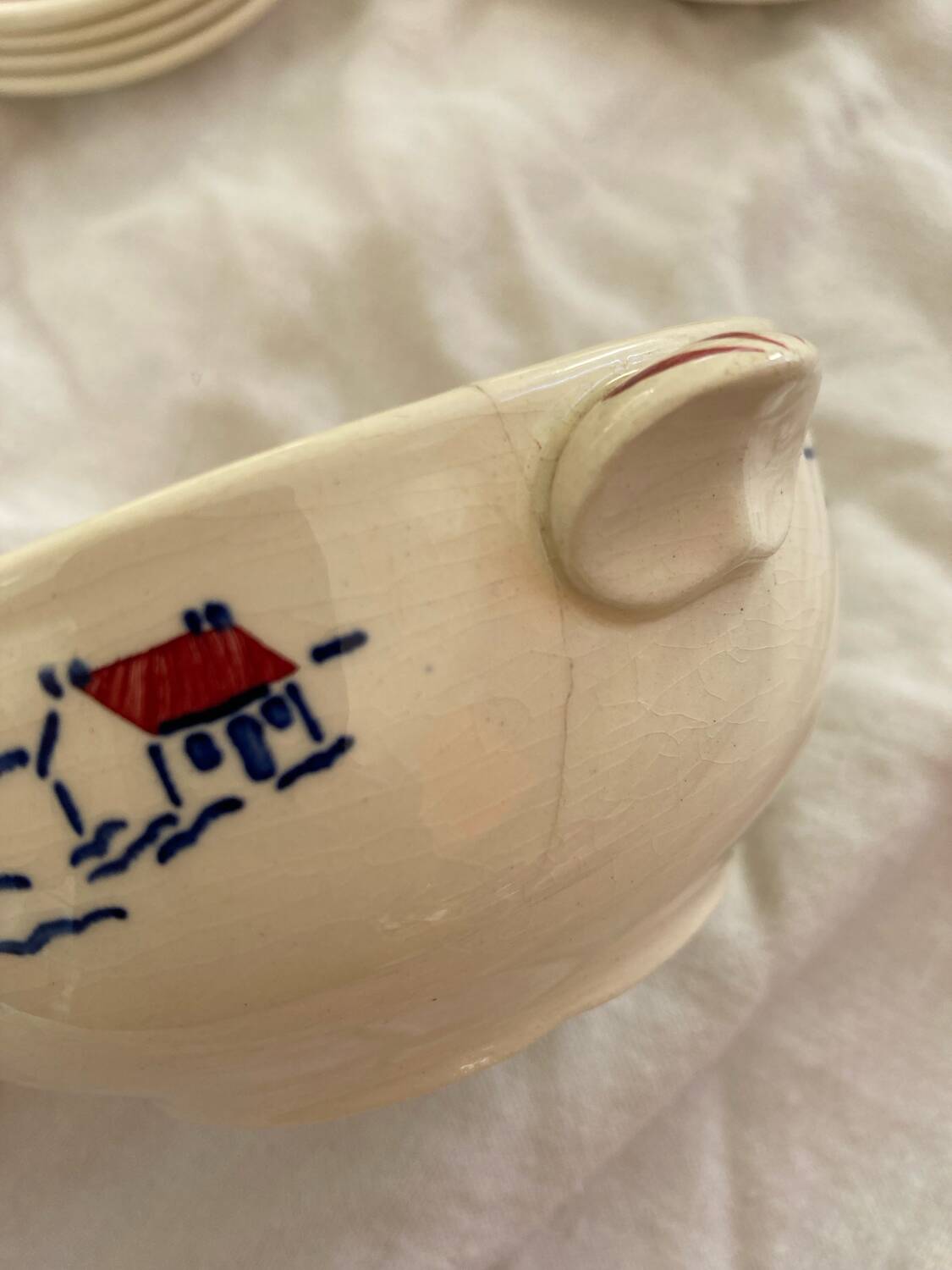 Dinette Creil and Montereau Breton decor 1900