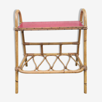 Vintage rattan table or bedside table