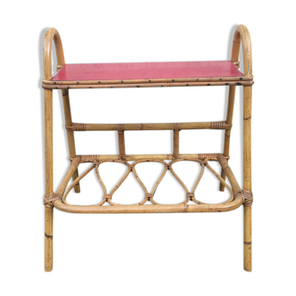 Vintage rattan table or bedside table