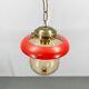 Suspension champignon en verre taillé et laiton des années 1950, Allemagne