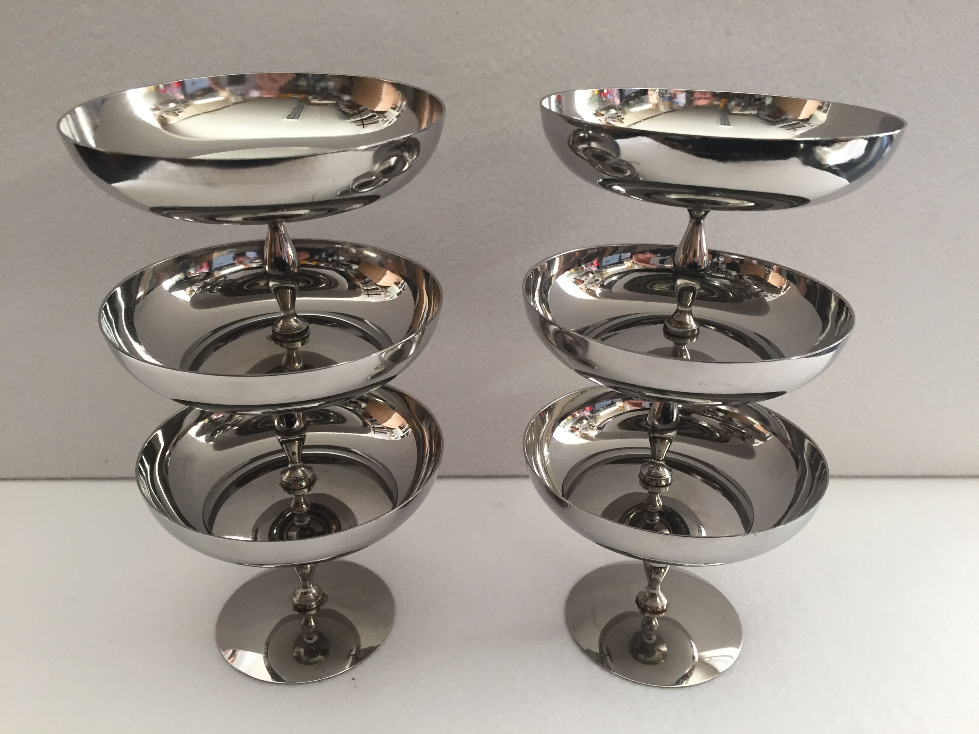 Set of 6 silver ice glasses