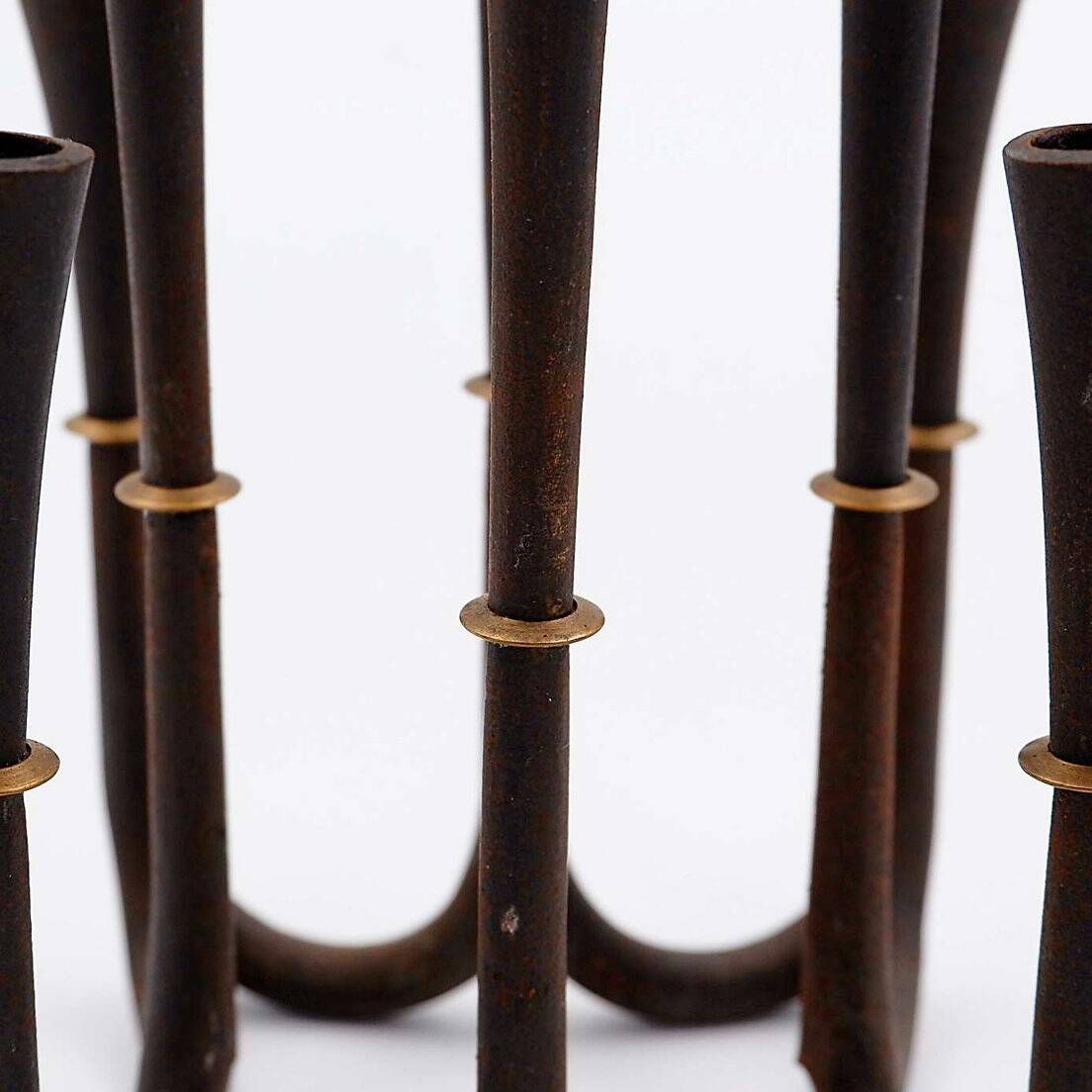 Cast iron and brass candle holder by Jens Quistgaard for Dansk designs, 1960
