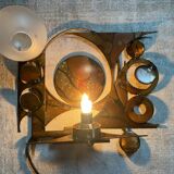 Brutalist metal wall sculpture by Henrik Horst, Denmark, circa 1970.