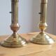 Pair of brass candle holders