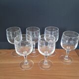6 crystal white wine glasses from Arques Matignon