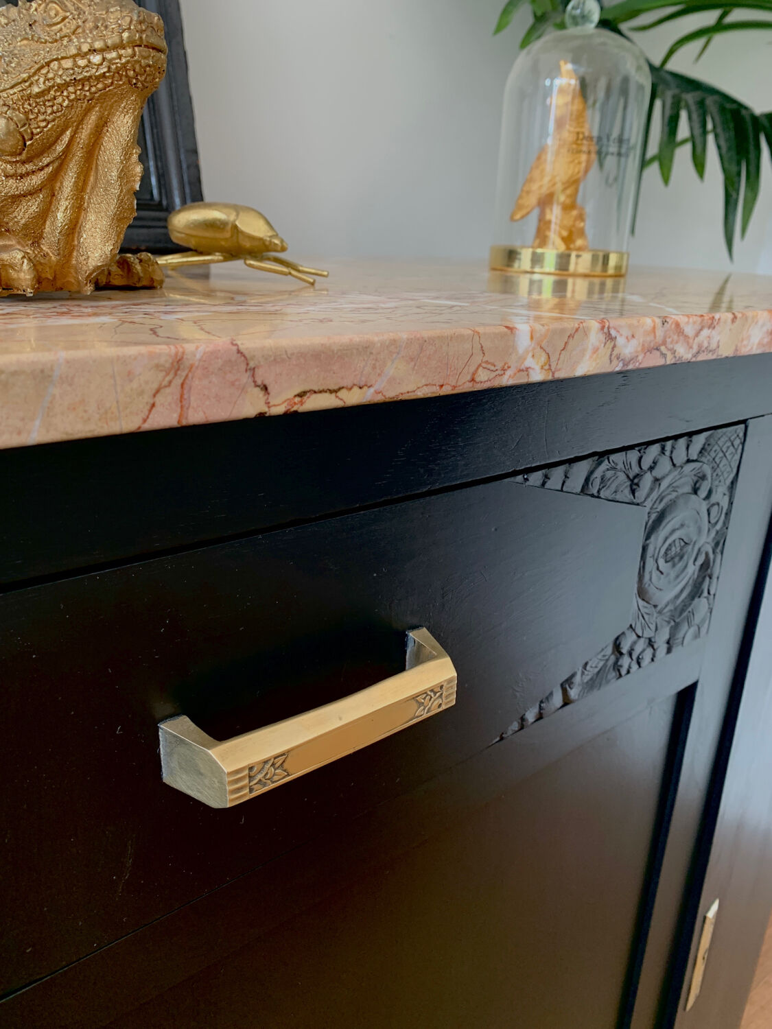 Black art deco cabinet