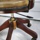 English "Captain" Chesterfield office chair in green leather