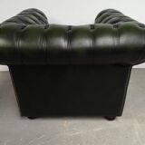 English green leather chesterfield chair
