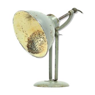 Lampe de table industrielle en métal gris par sac Turgi, Suisse, années 1930