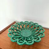 Vintage Vallauris ceramic braided fruit cup