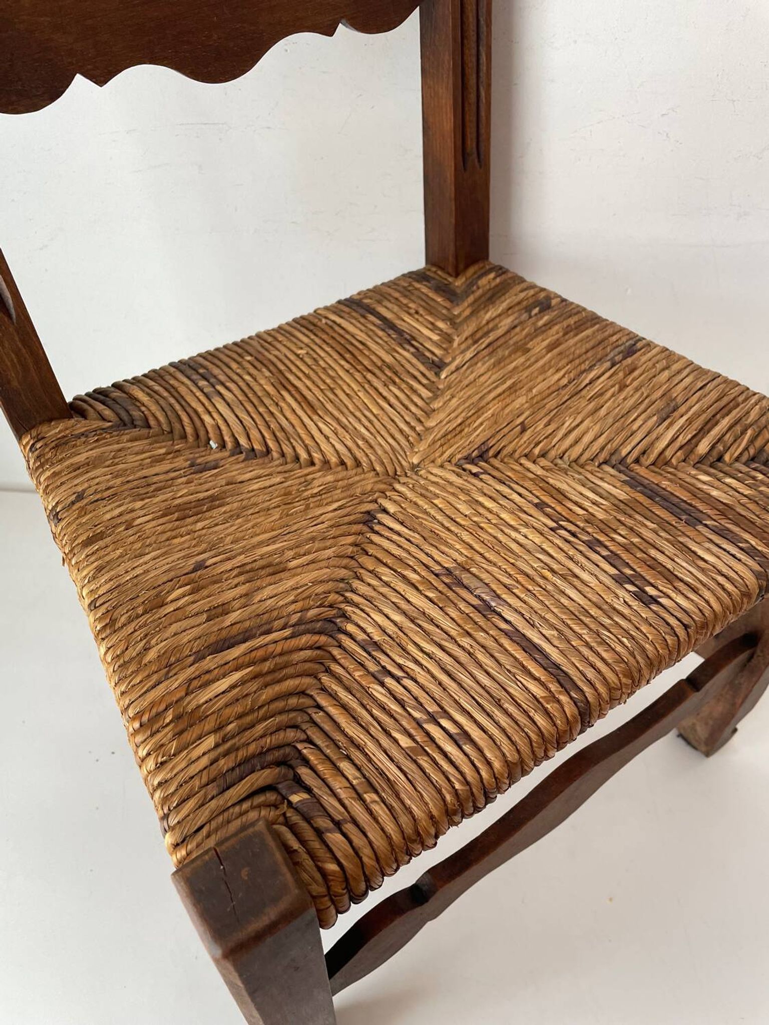 Wood and straw children's chair