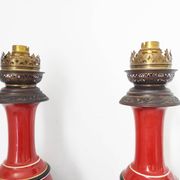 Pair of red lamps from 1900