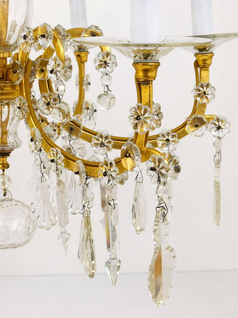 Maria Theresa salon chandelier, baroque Lobmeyr, crystal glass, Vienna, 1940s