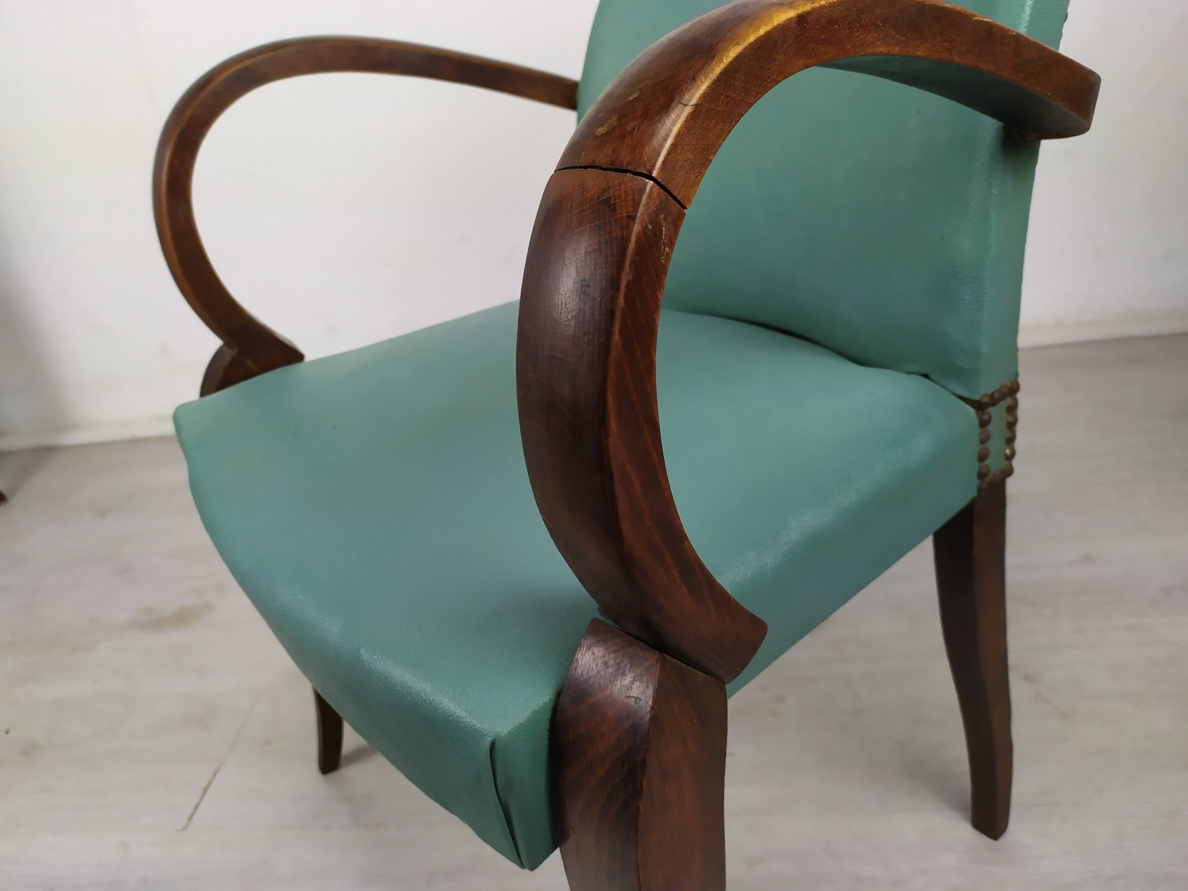 5 art deco bridge armchairs