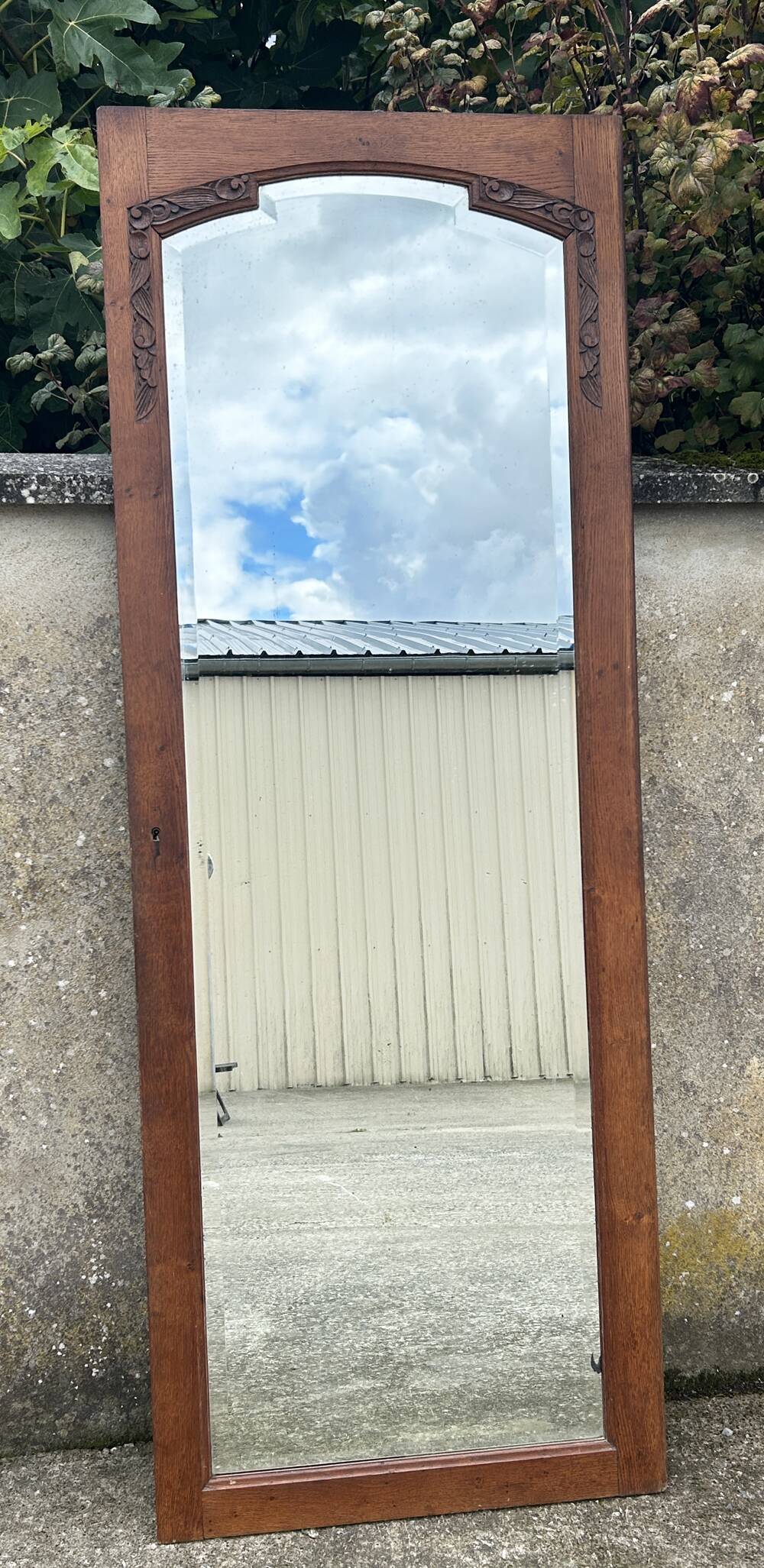 Large vintage wardrobe door mirror, 1930s.