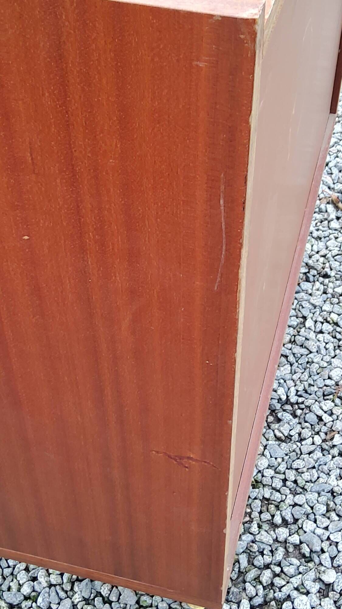 Pair of vintage mahogany sideboards with square metal legs from the 60s