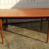 Danish Scandinavian teak dining table with extensions