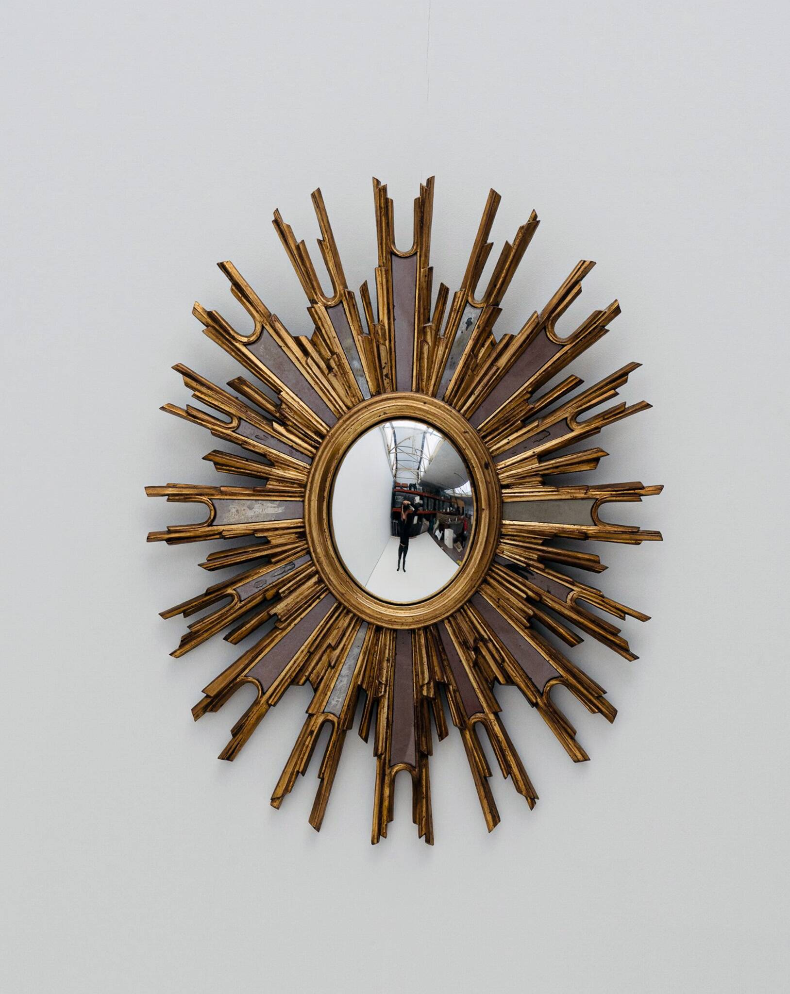 Rare oval convex sun mirror (3 pieces available)