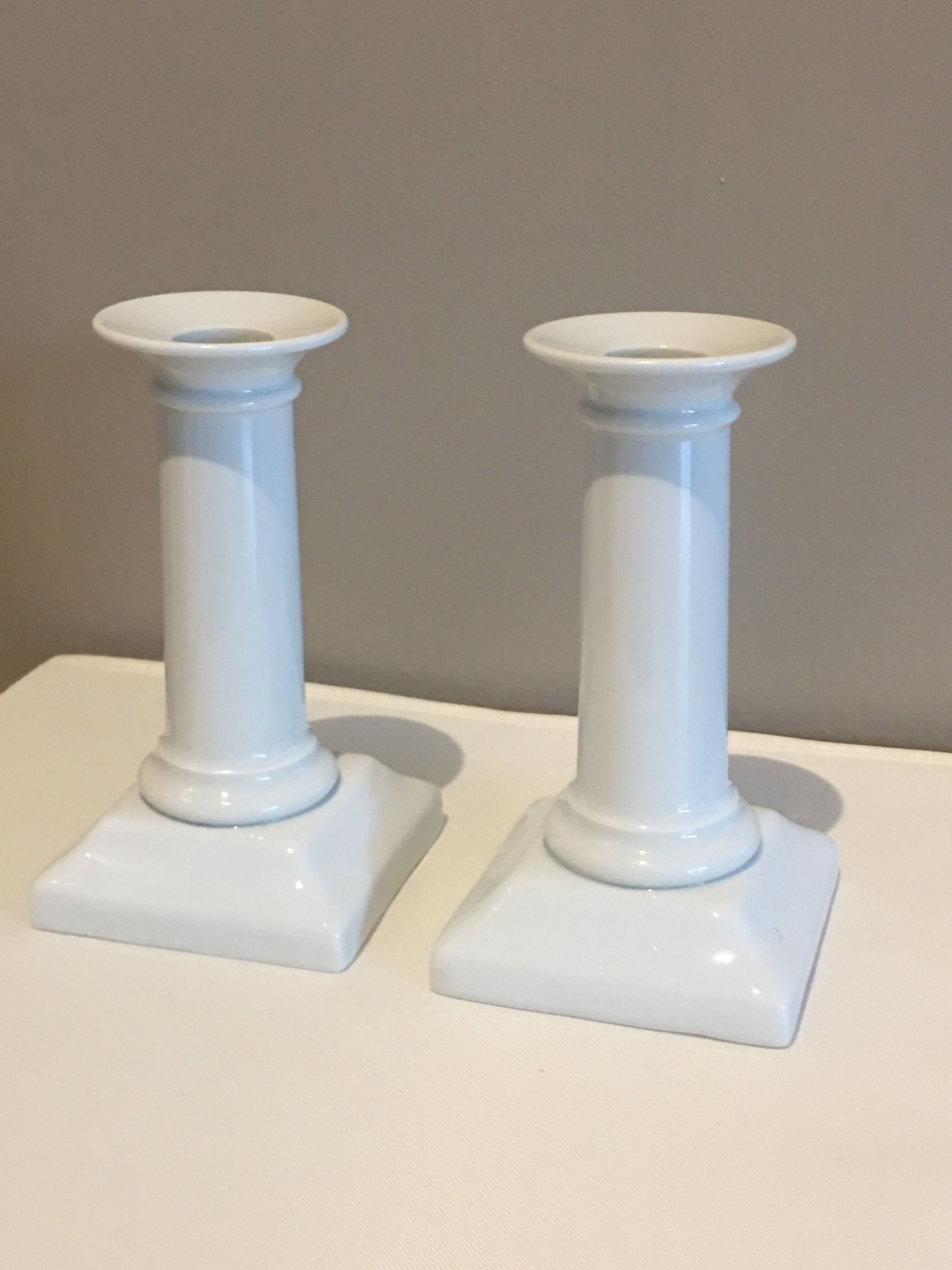 Pair of porcelain candlesticks
