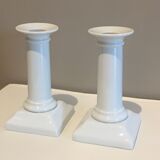 Pair of porcelain candlesticks