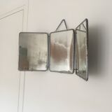 Vintage triptych barber mirror / dive 58x24cm