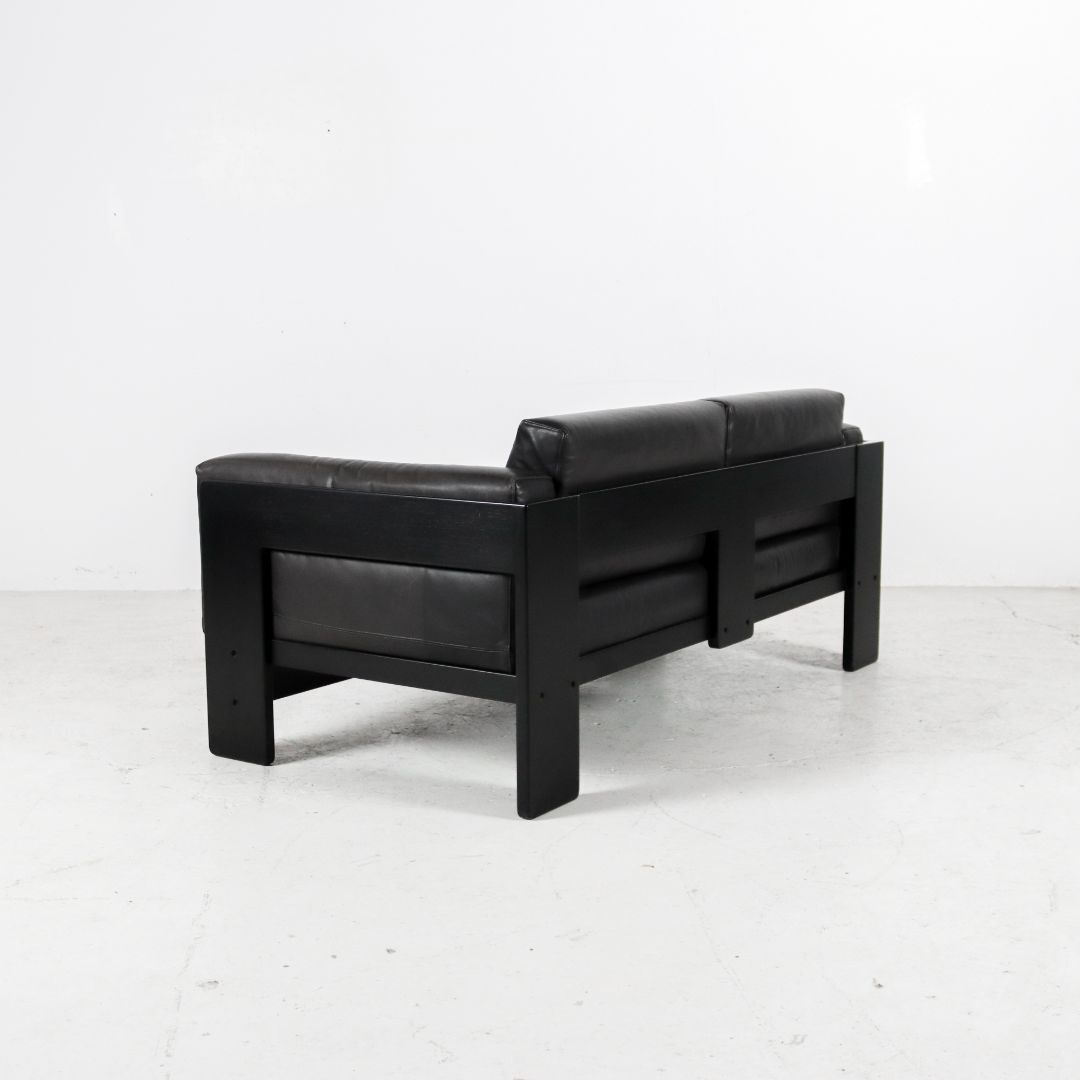 Leather Bastiano two-seater sofa by Afra & Tobia Scarpa for Knoll/Gavina