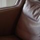 Stouby Møbelfabrik, two-seater sofa in mid-century style in brown leather, 1970s.